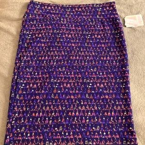 NWT LulaRoe Cassie Skirt - Blue/Orange Triangular